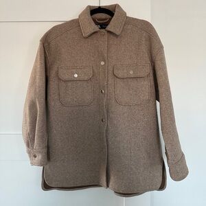 Zara Brown Utility Shirt Jacket